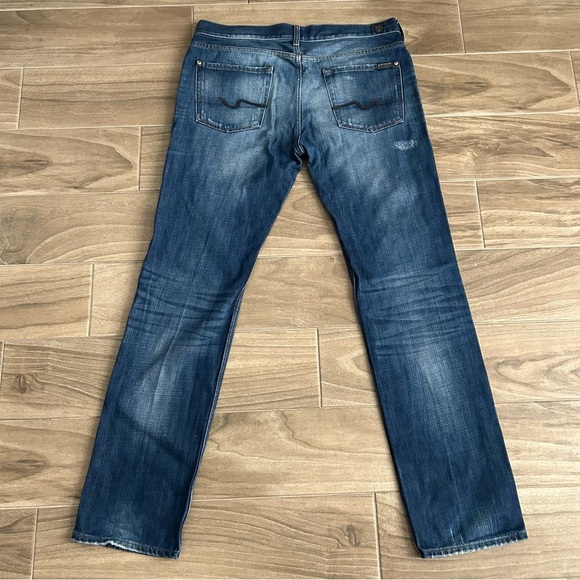 7 For All Mankind Slimmy Blue Denim Jeans - Picture 2 of 8